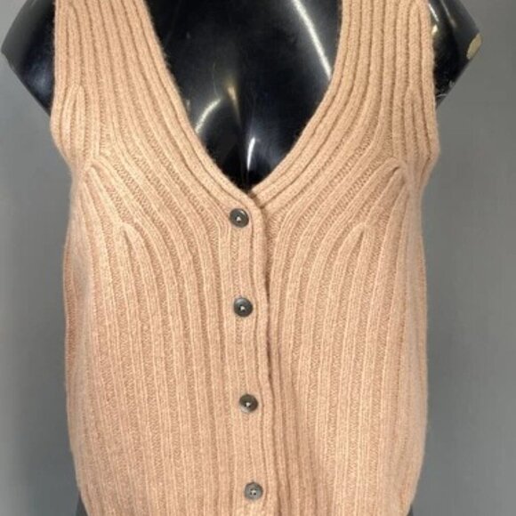 NEW FAVORITE DAUGHTER Women Vest Mauve Size M Knit Top Wool Cashmere Button - Picture 9 of 9